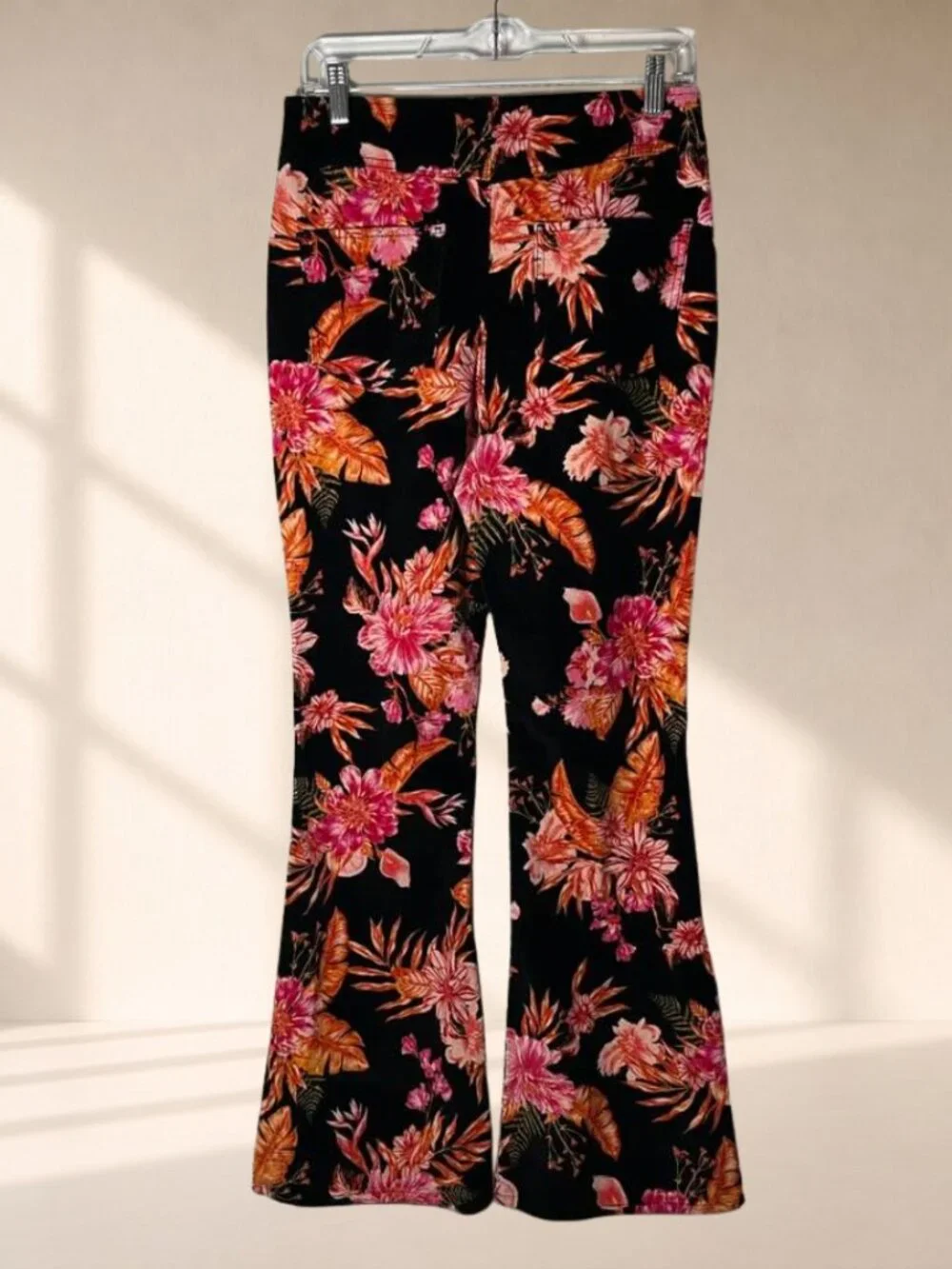 2/$20 SALE No Boundaries Y2K Floral Corduroy Flare Pants High Rise Tropical M - Picture 4 of 10